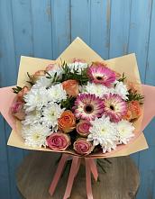 Букет цветов из:  Розы, Герберы и Хризантемы #REPLACE_PRED# Сковородино