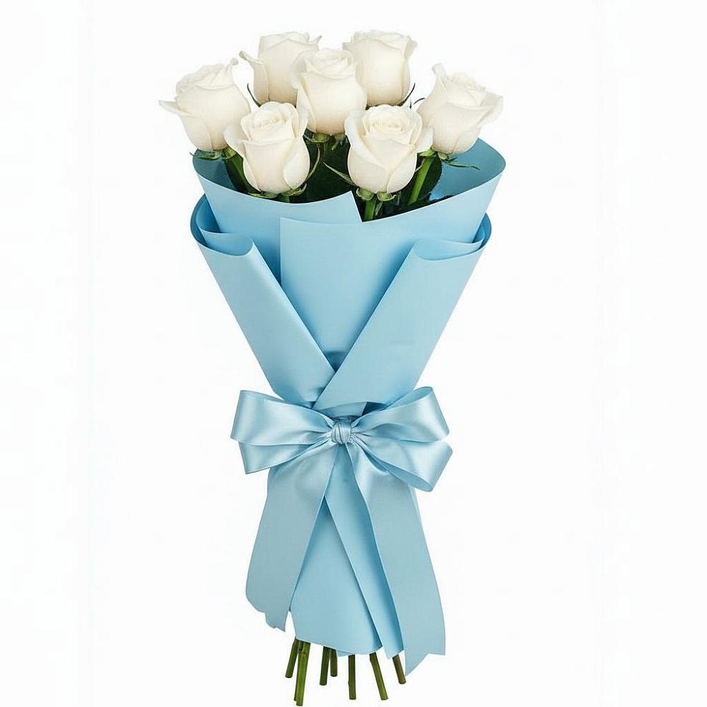 Букет 7 белых роз Проуд в Сковородино