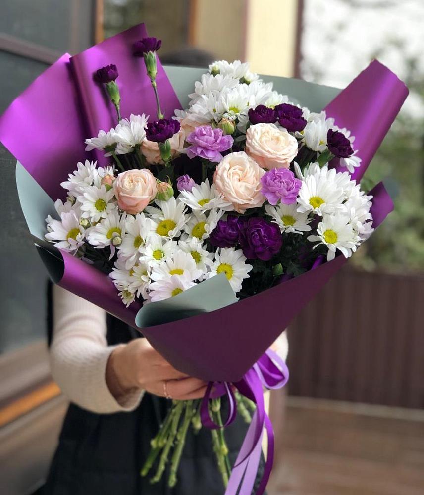 Букет цветов из: Хризантемы, Гвоздики и Розы в Сковородино