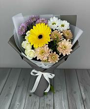 Букет цветов из:  Розы, Герберы и Хризантемы в Сковородино