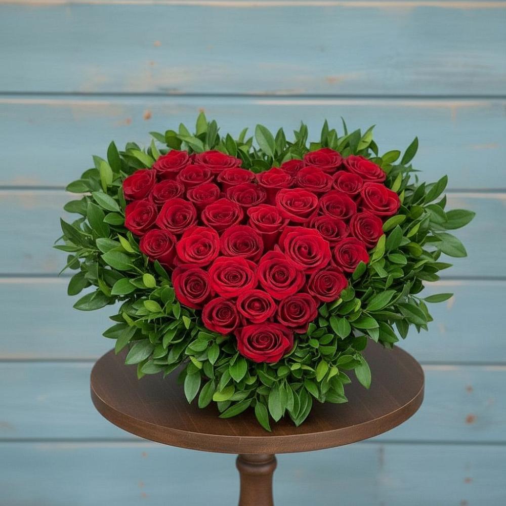 Цветочная композиция из Розы в виде сердца в Сковородино