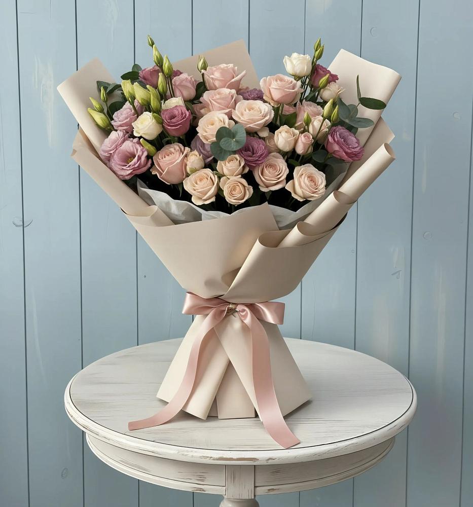 Букет цветов из: Розы и Лизиантусы в Сковородино