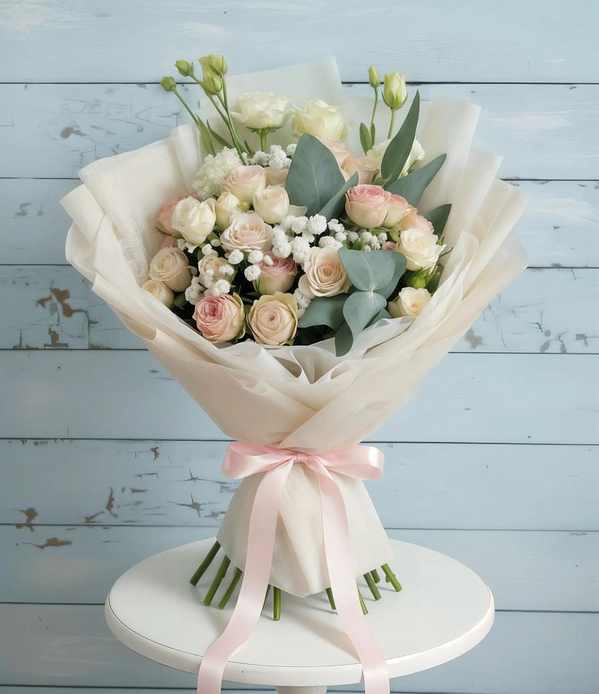 Букет цветов из: Розы и Лизиантусы в Сковородино