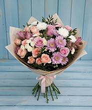 Букет цветов из:  Хризантемы, Розы и Альстромерии в Сковородино