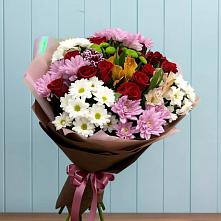 Букет цветов из:  Розы, Хризантемы и Альстромерии #REPLACE_PRED# Сковородино